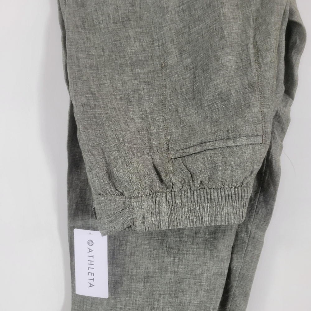 Athleta Voyager Linen Army Green Plus Sized Pant Sz 20.